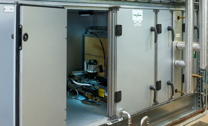 In-duct evaporative humidifier